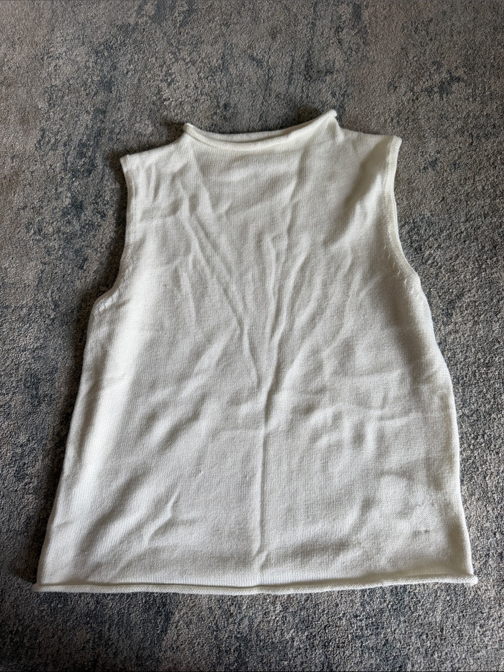 Sleeveless Cream Knit Shell Top